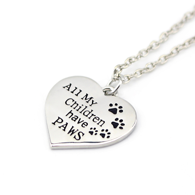 All my children have paws - pendant necklace