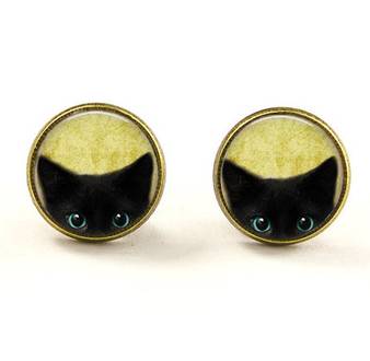 Cute Black cat earrings