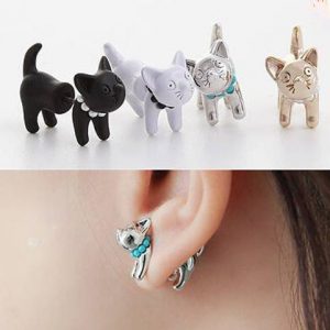 Cat Earrings Front and Back