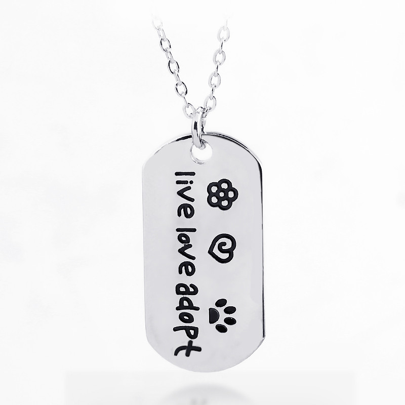 Live Love Adopt Necklace - Jewelry for animal lovers