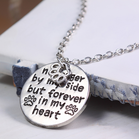Memorial for loss of a pet - No Longer By My Side But Forever in My Heart” Necklace