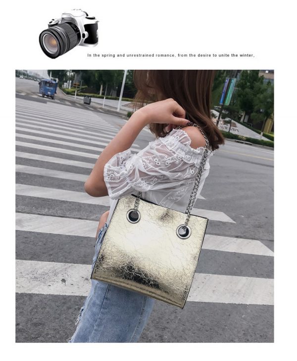 Crackled Gold Shoulder Bag - Image 2