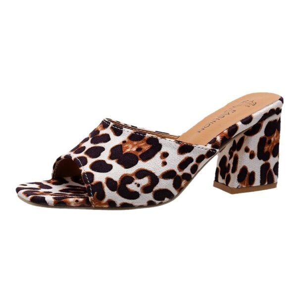 Leopard Square Toe Sandals - Image 2