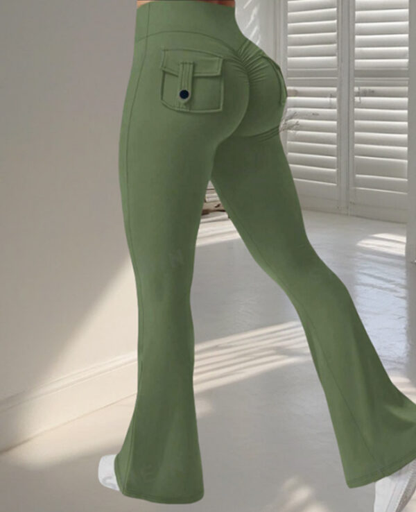 Flared Yoga Pants With Pockets - Image 4