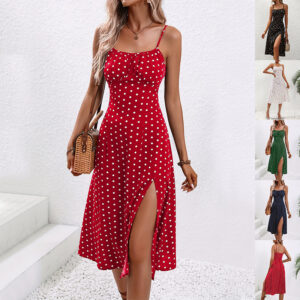 Polka Dot Print Summer Dress