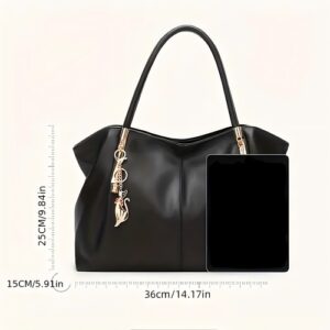 Women's Large VEGAN Leather Shoulder Tote Bag