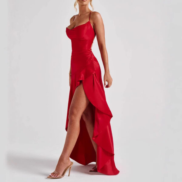 Women's Backless Asymmetrical Summer Dress - Image 2