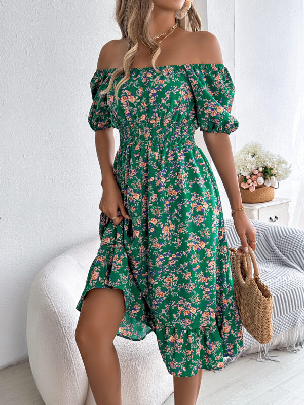 Floral Print Square Collar Summer Dress - Image 4