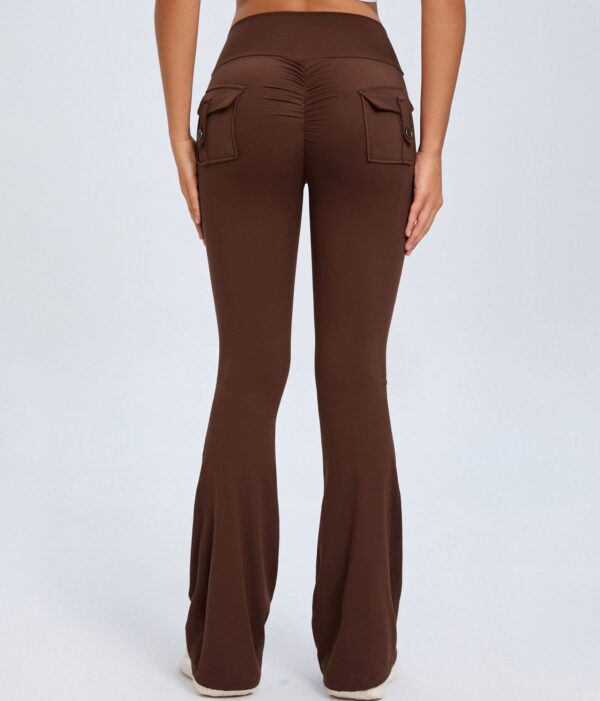 Flared Yoga Pants With Pockets - Image 2