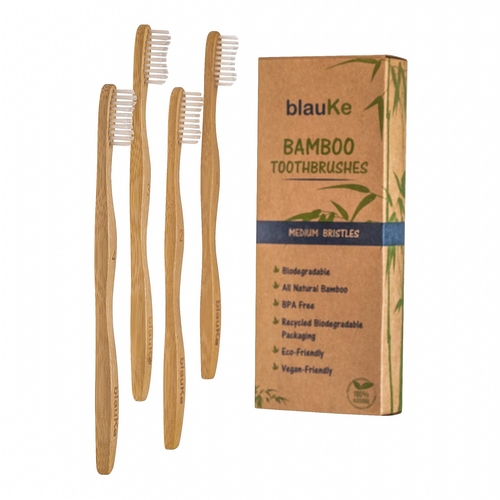 Bamboo Toothbrush Set 4-Pack - Bamboo Toothbrushes with Medium - Image 8