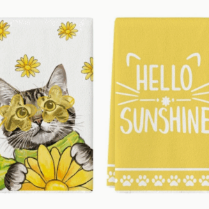 Hello Sunshine Kitty-Cat Tea Towel Set