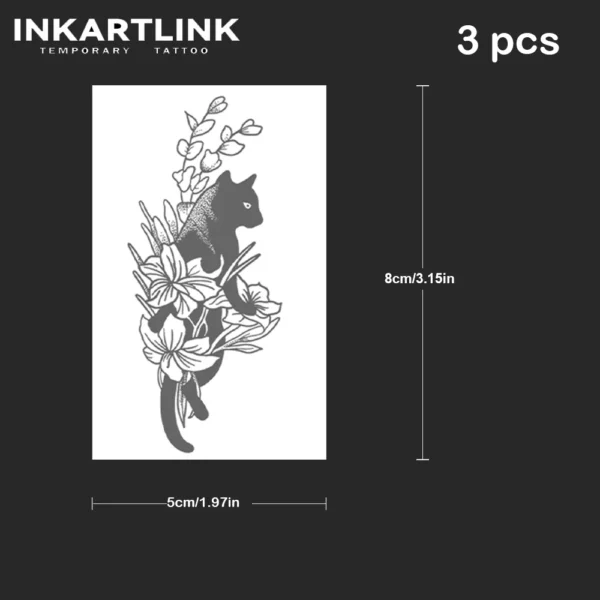 Cat Temporary Tattoo - 3 Pack - Image 4