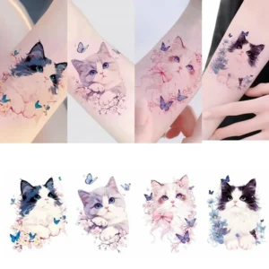 Beautiful Cats - 4 Temporary Tattoos
