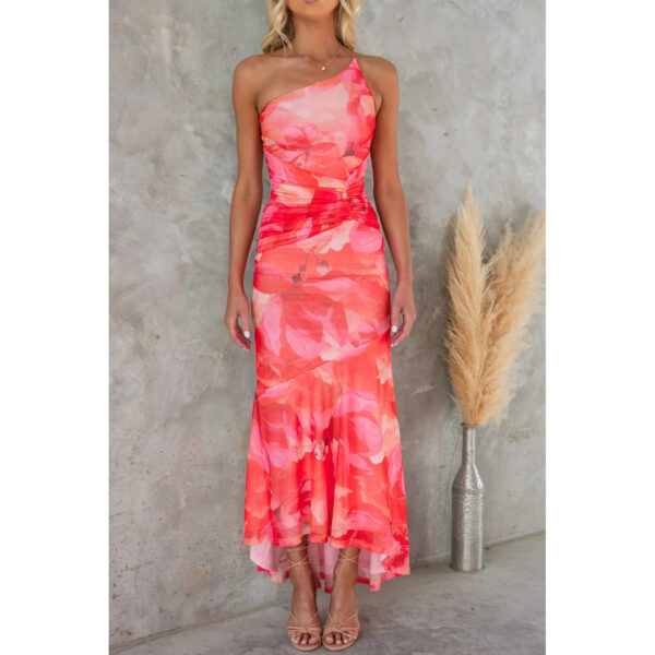 Floral Print One-Shoulder Summer Dress - Image 2