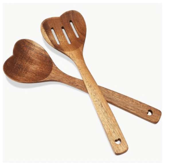 Heart Shaped Wooden Spoon Set
