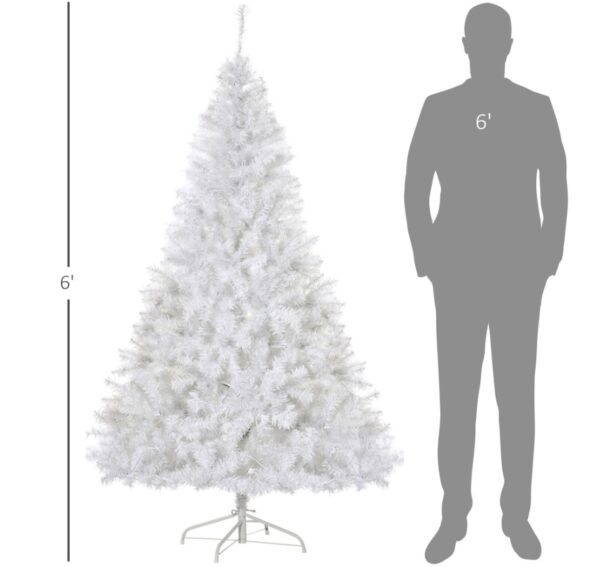 6ft White Christmas Tree Pre Lit - 250 Warm White LED - Image 7