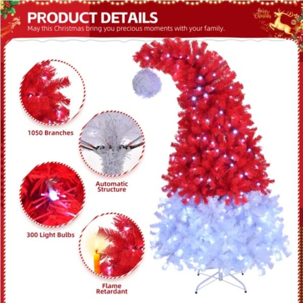 6 FT Santa Hat Style Pre-lit Christmas Tree - Image 5