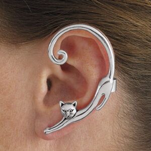 Cat Tail Earrings with Ear Cuff