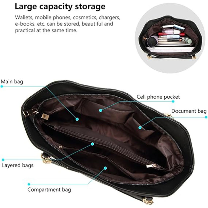 Women's To Handle Tote/ Shoulder Bag ( 4 Color Options) - Image 5