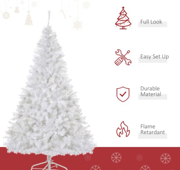 6ft White Christmas Tree Pre Lit - 250 Warm White LED - Image 2