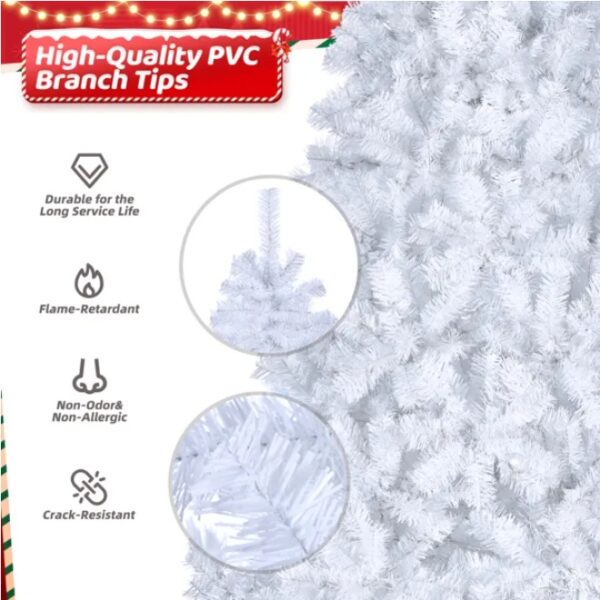 7ft White Christmas Tree - 500 Lights/ 8 Modes - Image 4