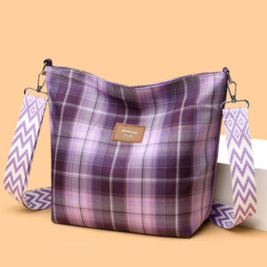Large Capacity Plaid Shoulder Bag