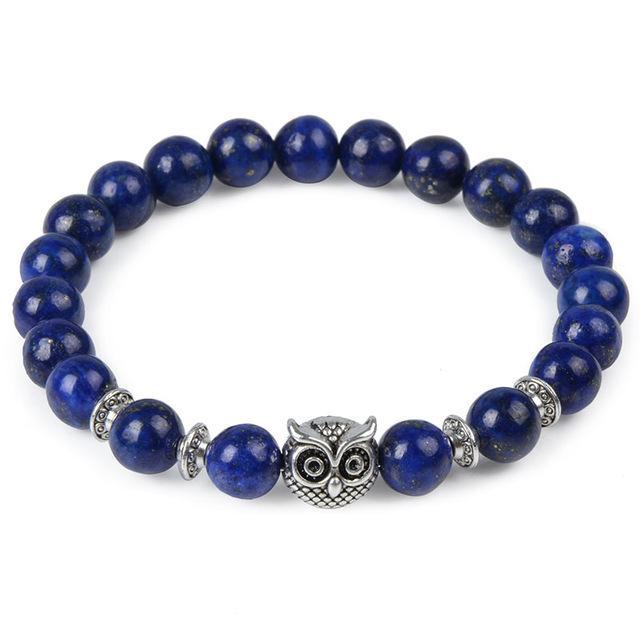 Natural Stone Owl Yoga Bracelet - Image 3