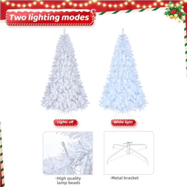 7ft White Christmas Tree - 500 Lights/ 8 Modes - Image 5