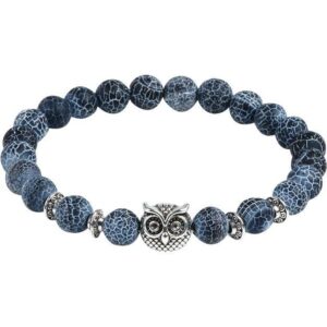 Natural Stone Owl Yoga Bracelet