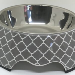 Gray Two-in-One Medium Size Pet Bowl