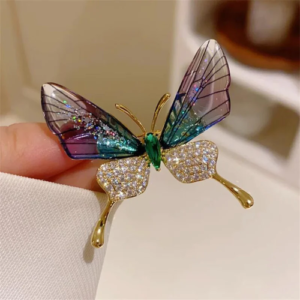 Lovely Butterfly Bee Brooch For Women Shiny Rhinestone Pearl Animal
