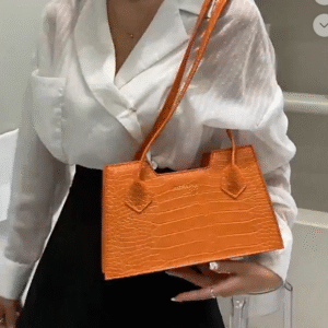 Embossed Alligator Shoulder Bag