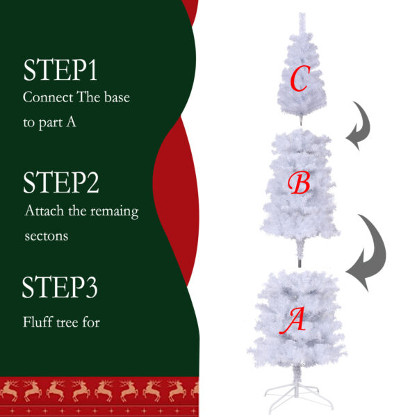 7.5 Feet White Slender Christmas Tree - Image 7