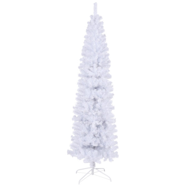 7.5 Feet White Slender Christmas Tree - Image 9