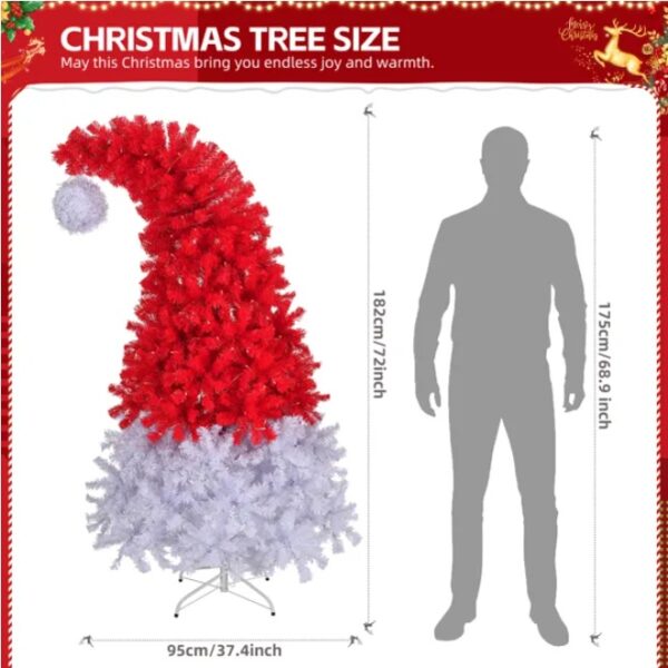 6 FT Santa Hat Style Pre-lit Christmas Tree - Image 2