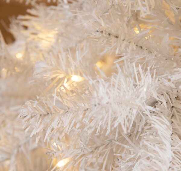 6ft White Christmas Tree Pre Lit - 250 Warm White LED - Image 6