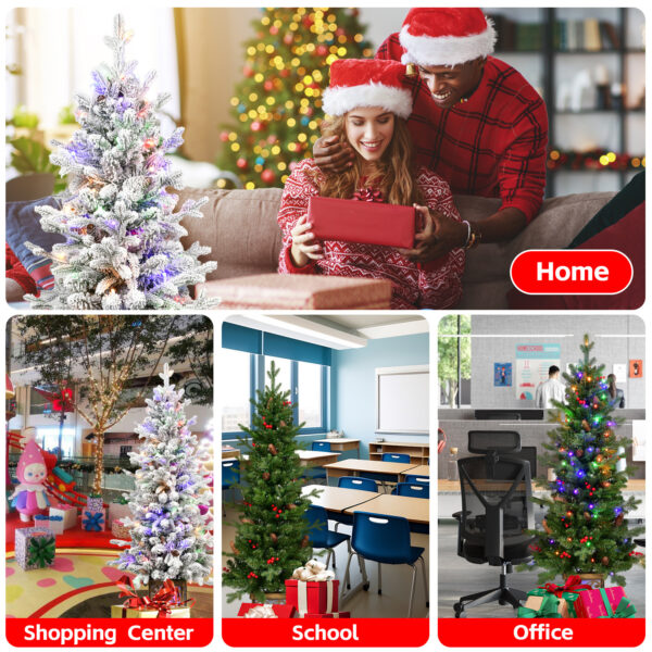 4ft Pre-Lit Potted Porch Christmas Tree (Multicolor Lights /8 Color Mode) - Image 3