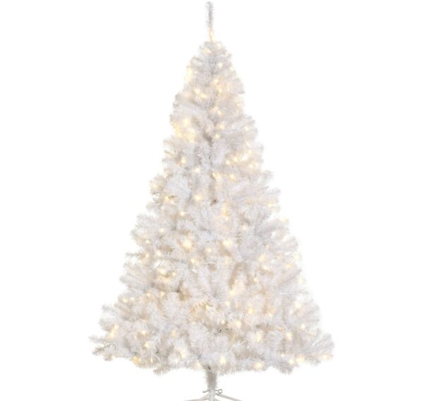 6ft White Christmas Tree Pre Lit - 250 Warm White LED - Image 8