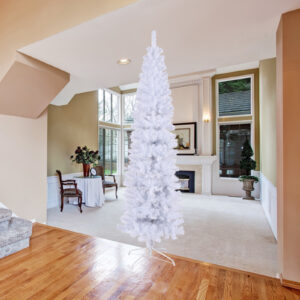 7.5 Feet White Slender Christmas Tree