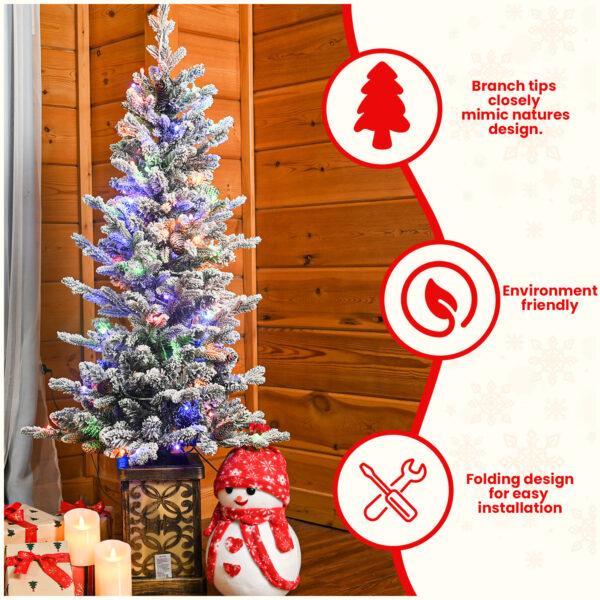 4ft Pre-Lit Potted Porch Christmas Tree (Multicolor Lights /8 Color Mode) - Image 2