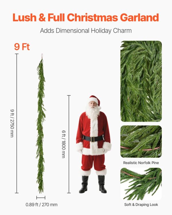Christmas Garland 9Ft Artificial Greenery - Image 9