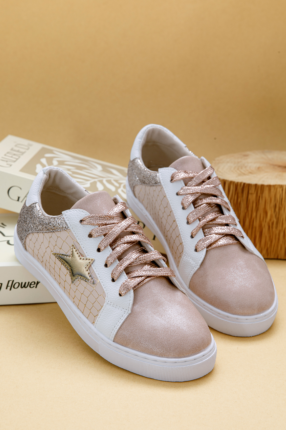 Gold Glitter Star Sneakers - Image 6