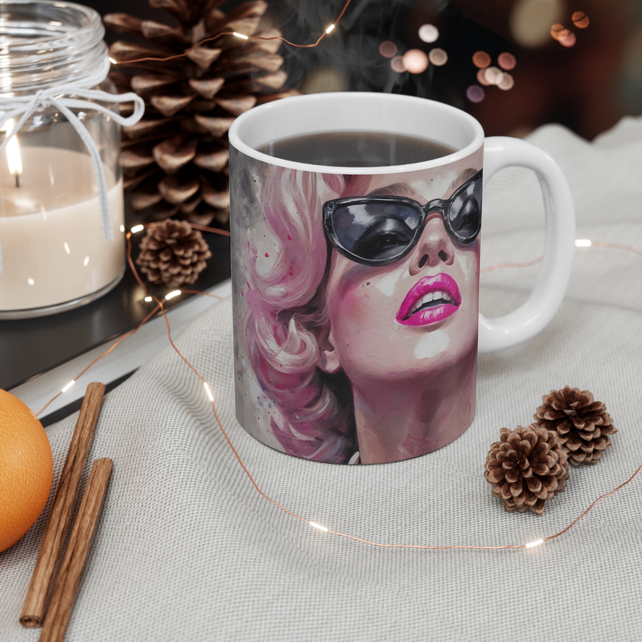 Marilyn II Original Artprint Mug 11oz - Image 4