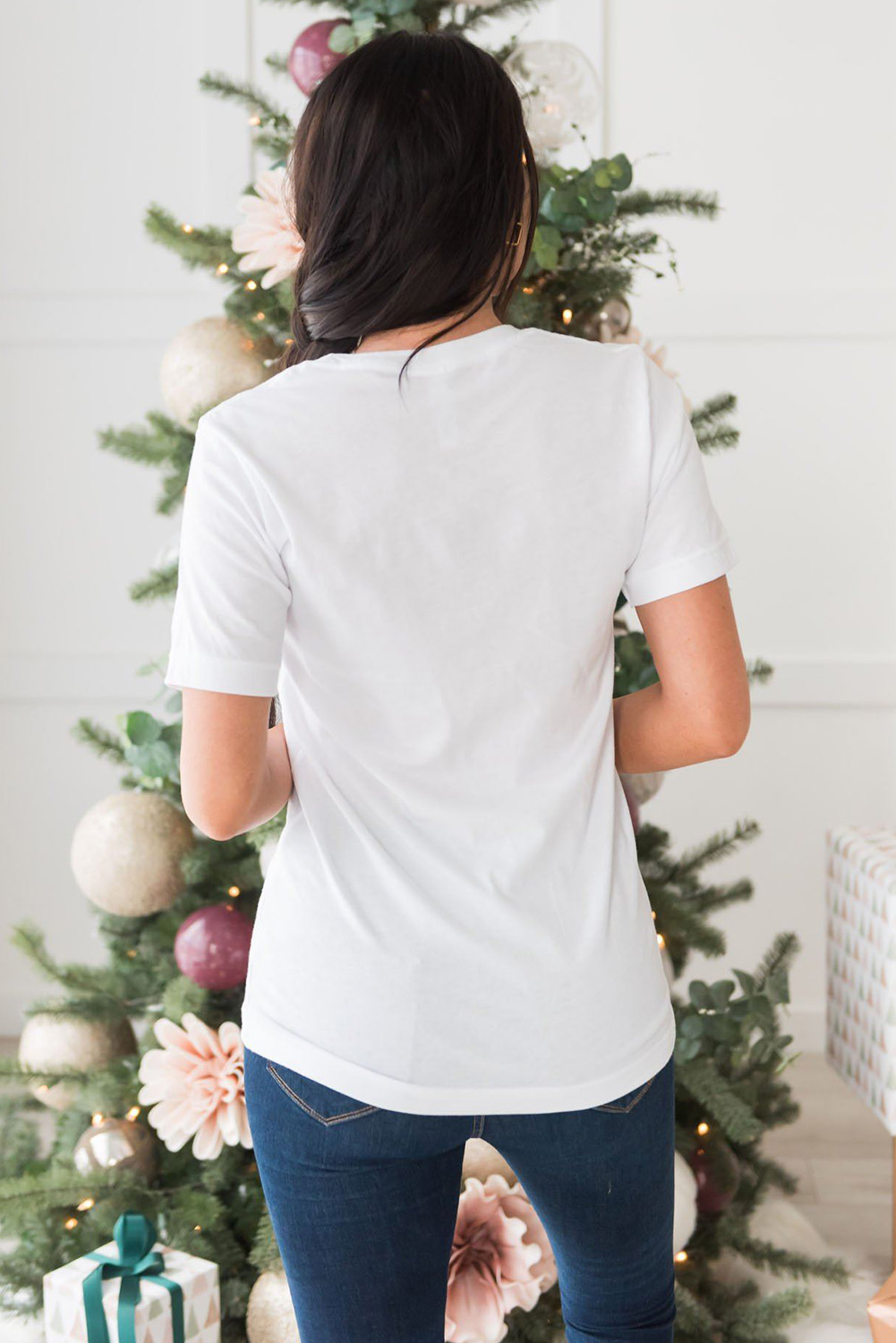 Christmas Trees White Short Sleeved Top - Image 7