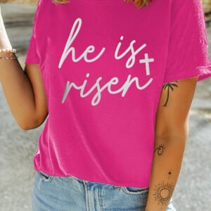 Hot Pink 'He Is Risen' Top