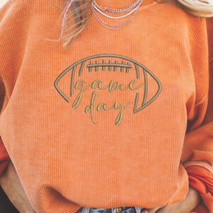 Orange Game Day Ribbed Top