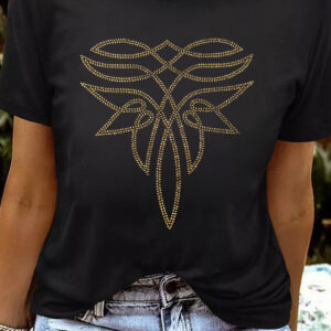 Black & Gold Short Sleeved Top
