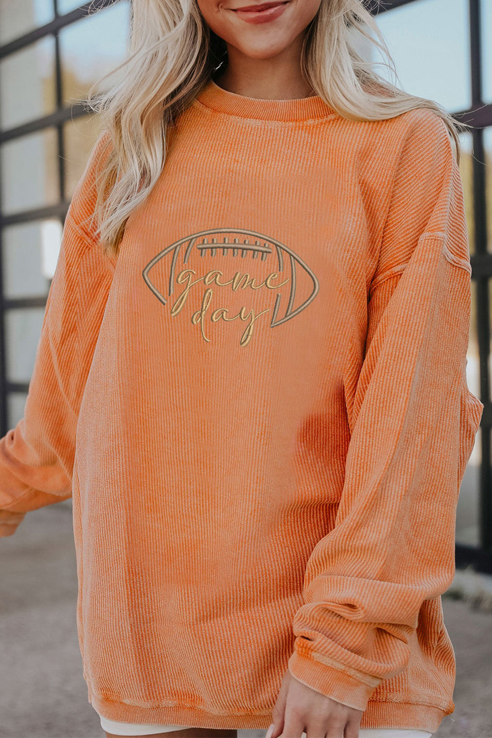 Orange Game Day Ribbed Top - Image 2