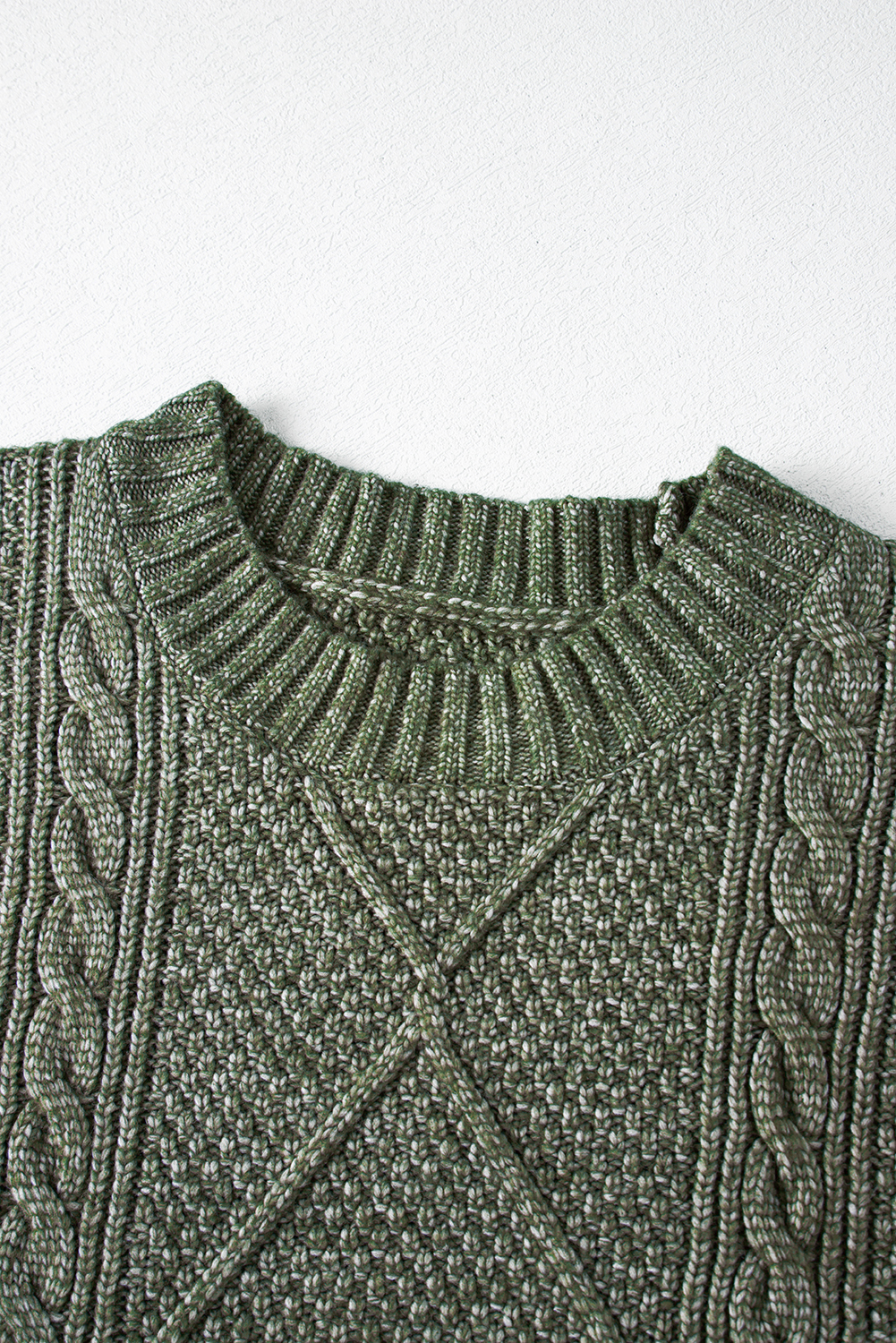 Mist Green Cable Knit Sweater Dress - Image 8
