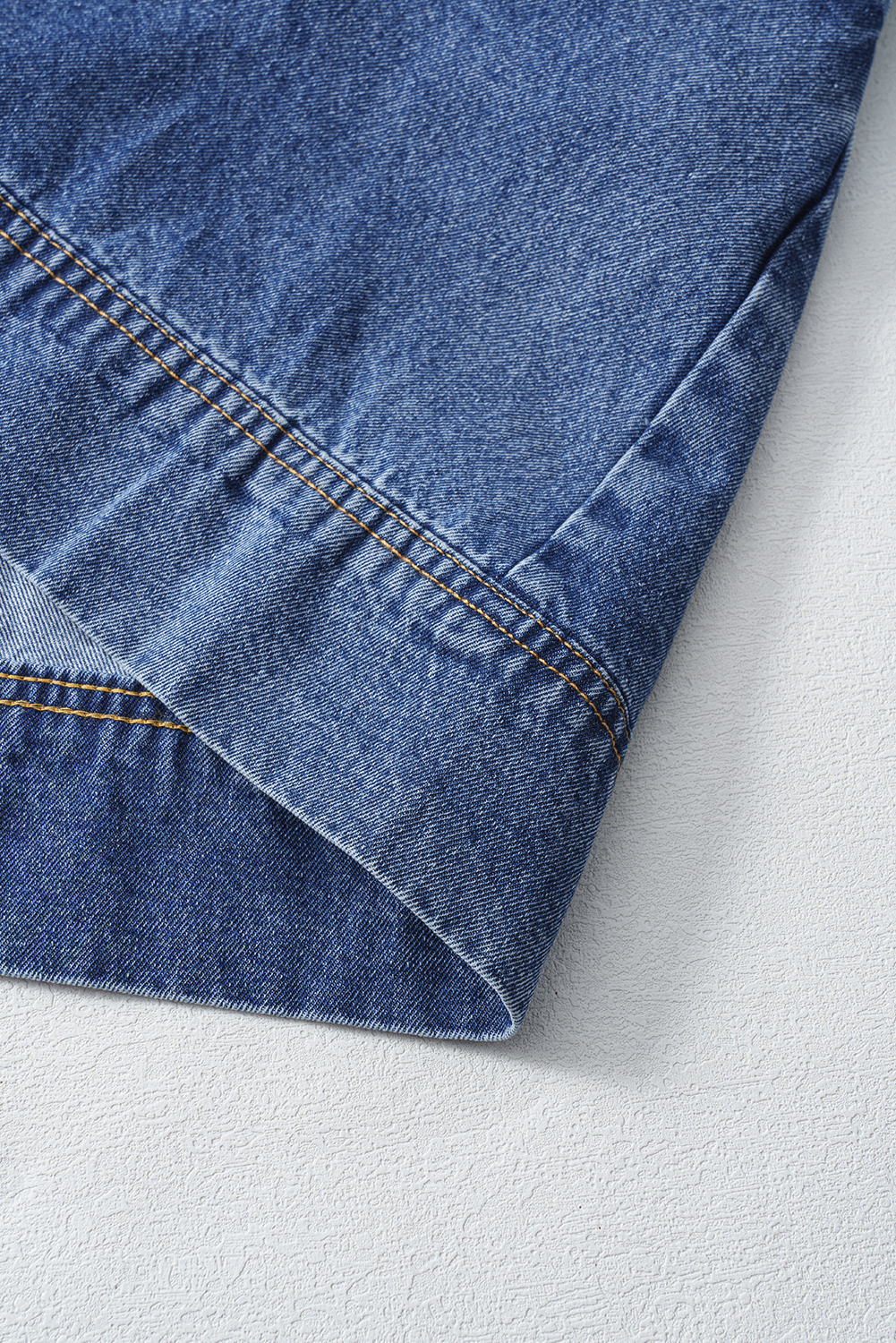 Short Sleeve Denim Dress - Image 6